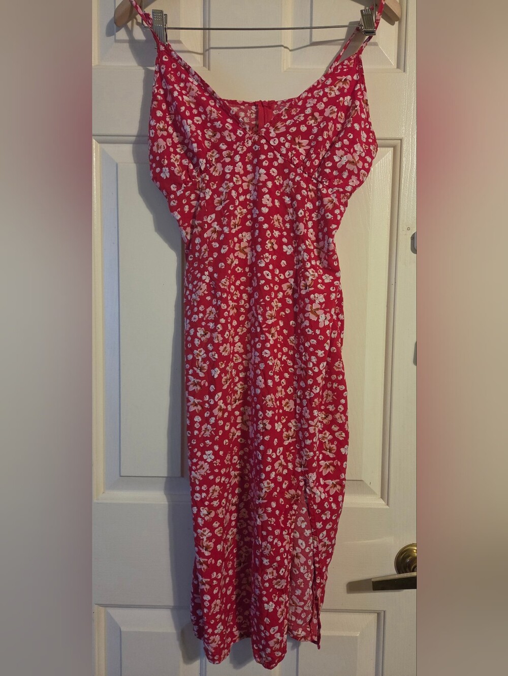 Womens Red Floral Dress